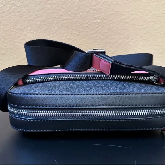 Michael Kors Black and Pink Crossbody Bag with White Accents - Picture 3 of 4